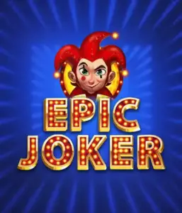 Step into the colorful world of the Epic Joker game by Relax Gaming, highlighting a mischievous joker with a vivid hairstyle set against a sparkling blue background. This graphic depicts the light-hearted spirit of classic slots, great for those who love traditional gameplay, offering a captivating adventure.